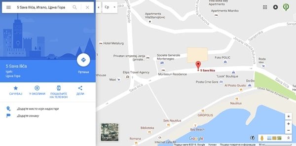 mapa Igalo